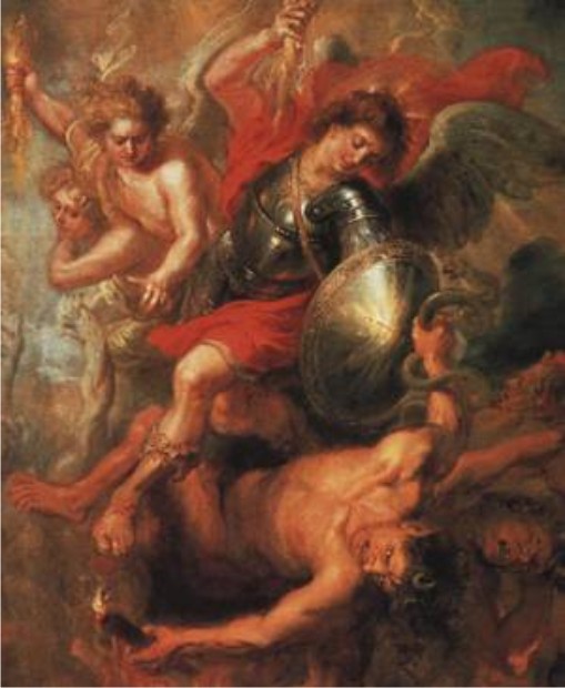 St Michael expelling Lucifer and the Rebellious Angels from Heaven 